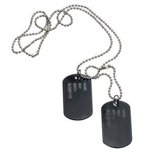  Stainless Steel Engraved Notched Military Dog Tags